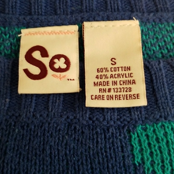 Blue Sweater with Turquoise Polka Dots - Picture 3 of 3